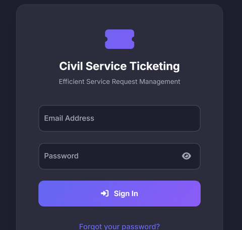 Civil Service Ticketing Efficient Service Request Management