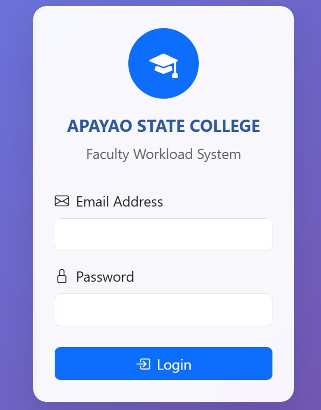 APAYAO STATE COLLEGE Faculty Workload System